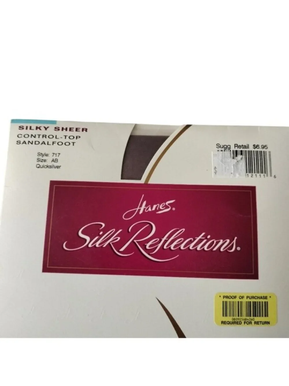 Vintage Hanes Silk Reflections Sandalfoot Hosiery, Size AB